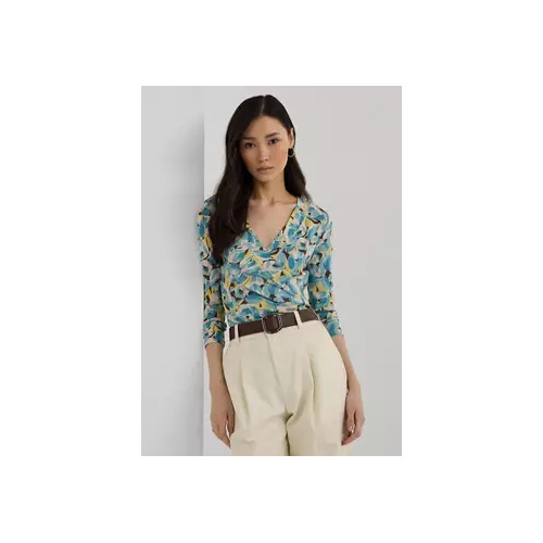 폴로 랄프로렌 Floral Jersey Surplice Top