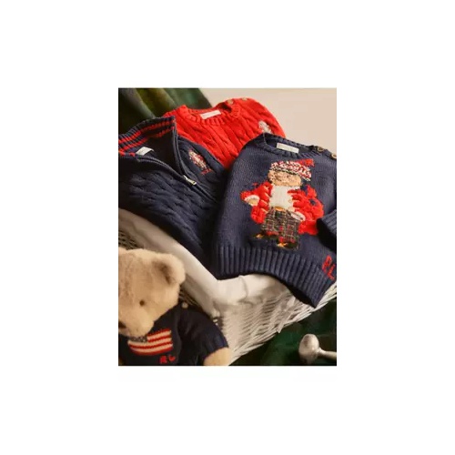 폴로 랄프로렌 Baby Boys Polo Bear Cable Knit Cotton Sweater