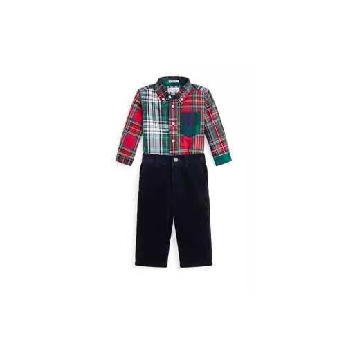 폴로 랄프로렌 Baby Boys Cotton Fun Shirt & Corduroy Pants Set