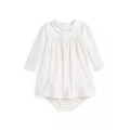 Ralph Lauren Childrenswear Baby Girls Embroidered Velour Dress & Bloomer
