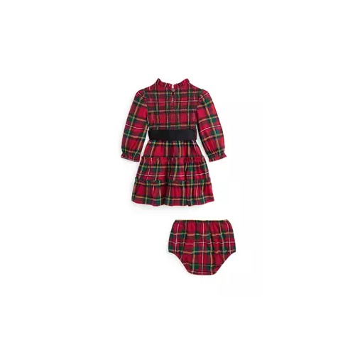 폴로 랄프로렌 Baby Girls Plaid Smocked Cotton Dress & Bloomer