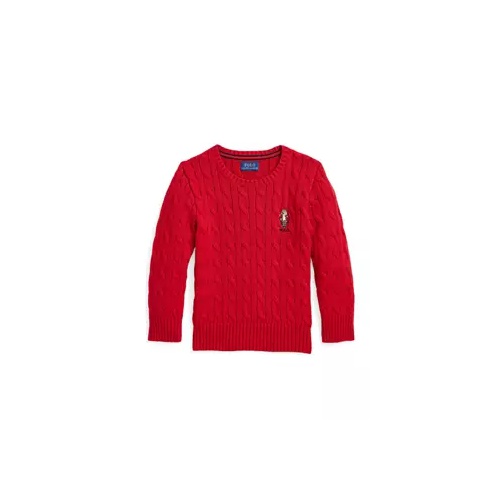 폴로 랄프로렌 Boys 2-7 Polo Bear Cable Knit Cotton Sweater