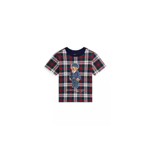 폴로 랄프로렌 Boys 2-7 Polo Bear Plaid Cotton Jersey T-Shirt