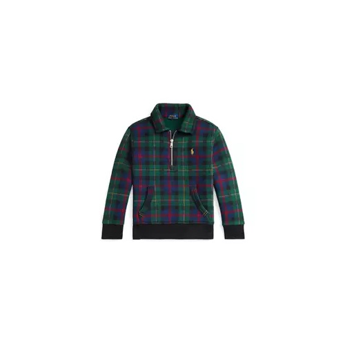 폴로 랄프로렌 Boys 2-7 Plaid Fleece Collared Sweatshirt