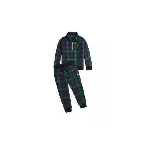 폴로 랄프로렌 Boys 2-7 Plaid Fleece Collared Sweatshirt