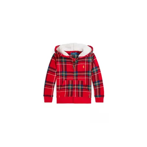 폴로 랄프로렌 Boys 2-7 Plaid Fleece Full Zip Hoodie