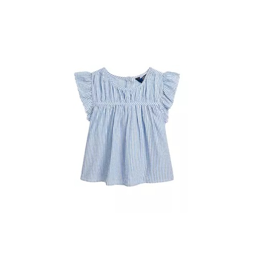 폴로 랄프로렌 Girls 2-6x Striped Cotton Seersucker Top