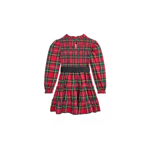 폴로 랄프로렌 Girls 2-6x Plaid Smocked Cotton Jersey Dress