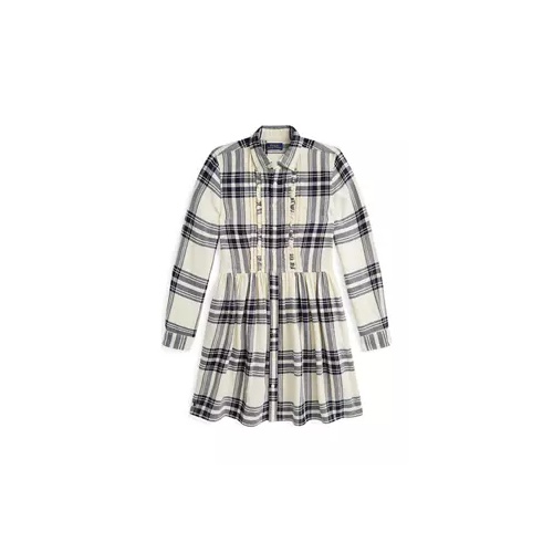 폴로 랄프로렌 Girls 7-16 Plaid Cotton Twill Shirtdress