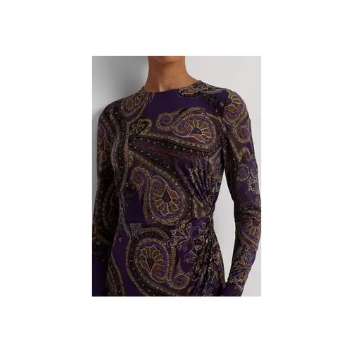 폴로 랄프로렌 Womens Paisley Twist-Front Stretch Jersey Dress