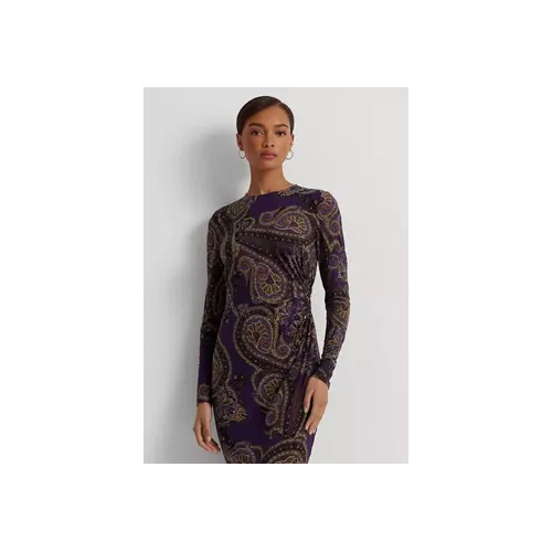 폴로 랄프로렌 Womens Paisley Twist-Front Stretch Jersey Dress