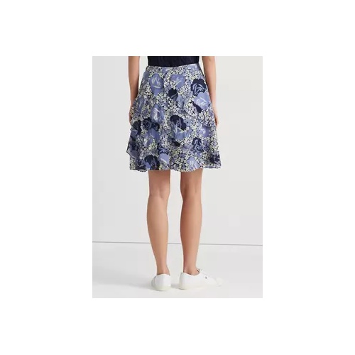 폴로 랄프로렌 Floral Ruffle-Trim Georgette Skirt