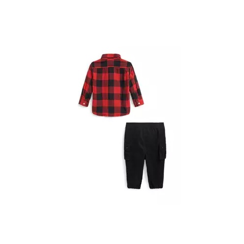 폴로 랄프로렌 Baby Boys Double Faced Cotton Shirt and Stretch Jogger Cargo Pants Set