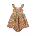 Ralph Lauren Childrenswear Baby Girls Floral Ruffled Cotton Dress and Bloomer