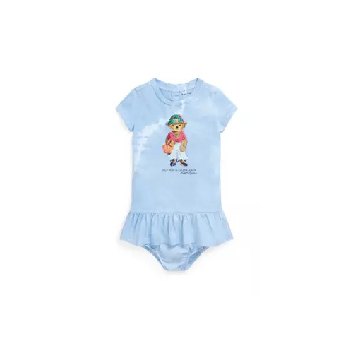 폴로 랄프로렌 Baby Girls Tie Dye Polo Bear Cotton Dress and Bloomer