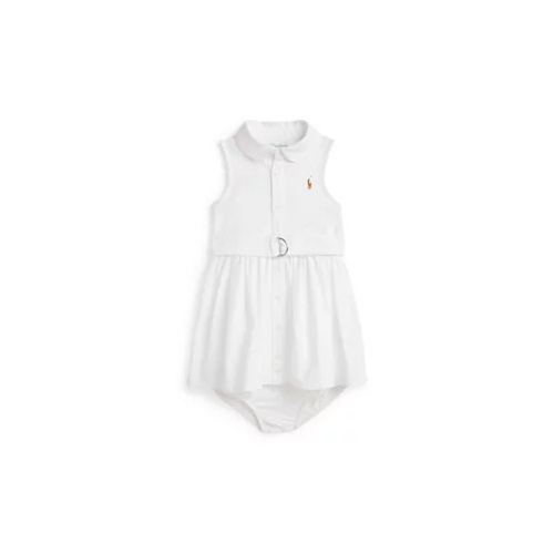 폴로 랄프로렌 Baby Girls Belted Cotton Oxford Shirtdress