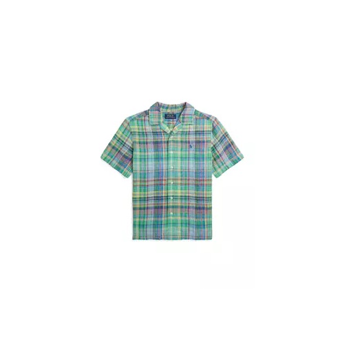 폴로 랄프로렌 Boys 8-20 Plaid Linen Camp Shirt