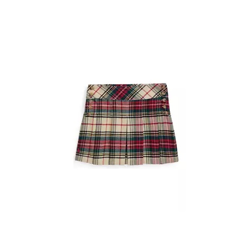 폴로 랄프로렌 Girls 2-6x Plaid Pleated Cotton Twill Skirt