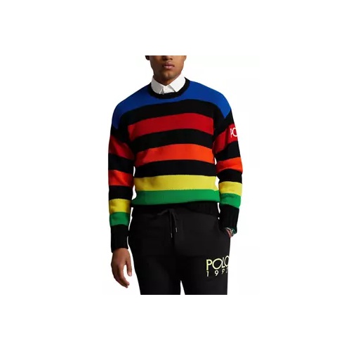 폴로 랄프로렌 Logo Striped Wool-Blend Sweater