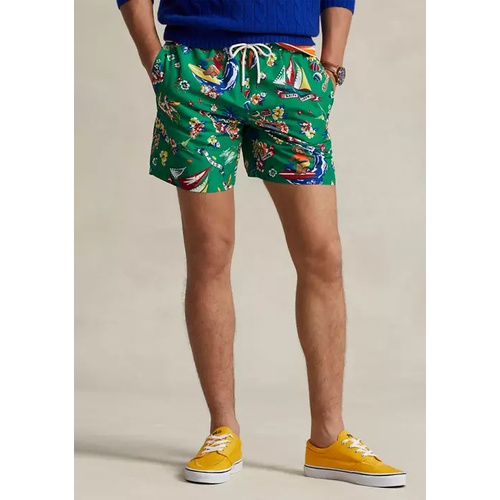폴로 랄프로렌 5.75-Inch Traveler Polo Bear Swim Trunks