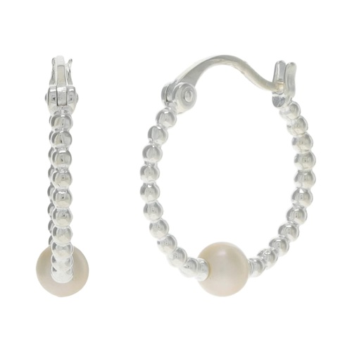 폴로 랄프로렌 LAUREN Ralph Lauren Beaded Pearl Hoop Earrings