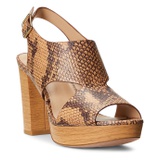 LAUREN Ralph Lauren Feona Python-Embossed Leather Sandal