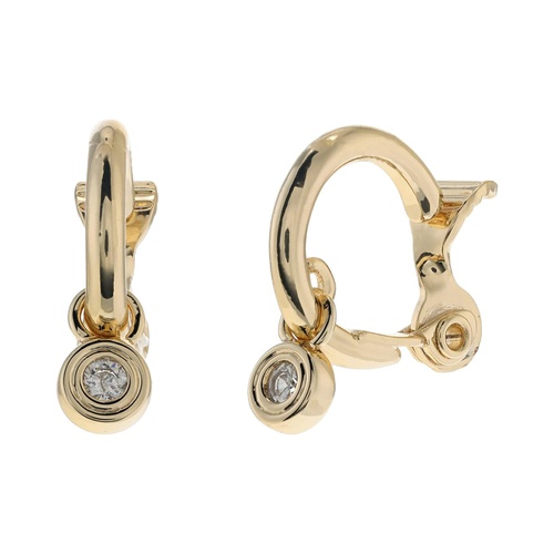 폴로 랄프로렌 LAUREN Ralph Lauren 15 mm Hoop wu002F Double Bezel Stone Drop Earrings