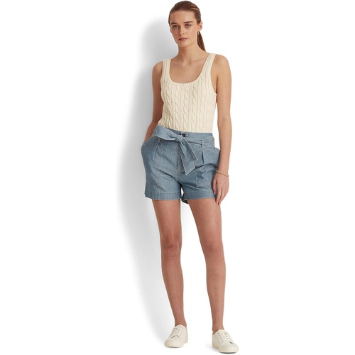 폴로 랄프로렌 LAUREN Ralph Lauren Belted Chambray Shorts