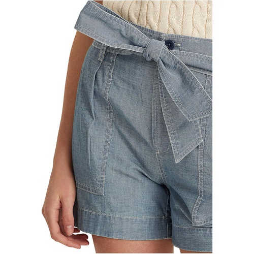 폴로 랄프로렌 LAUREN Ralph Lauren Belted Chambray Shorts