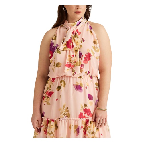 폴로 랄프로렌 LAUREN Ralph Lauren Plus Size Floral Chiffon Sleeveless Dress