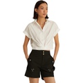 LAUREN Ralph Lauren Twist-Front Cotton Broadcloth Shirt