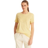 LAUREN Ralph Lauren Eyelet Logo Jersey Tee