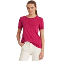 LAUREN Ralph Lauren Eyelet Logo Jersey Tee