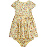 Polo Ralph Lauren Kids Floral Cotton Poplin Dress & Bloomer (Infant)