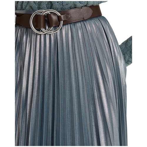 폴로 랄프로렌 LAUREN Ralph Lauren Petite Pleated Metallic Chiffon Skirt