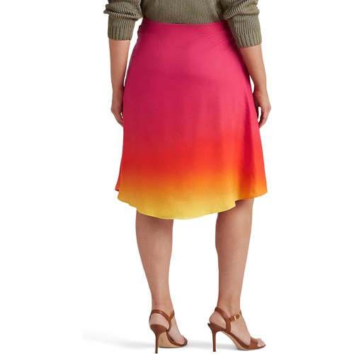폴로 랄프로렌 LAUREN Ralph Lauren Plus Size Ombre Linen-Blend Midi Skirt
