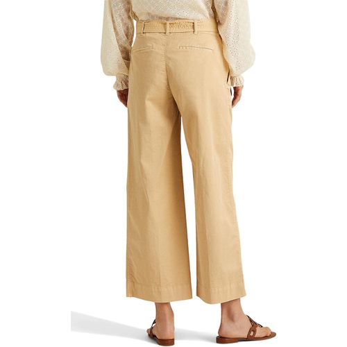 폴로 랄프로렌 LAUREN Ralph Lauren Petite Micro-Sanded Twill Belted Wide Leg Pants