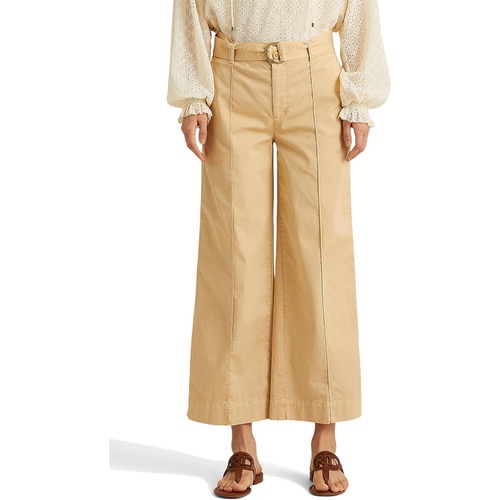 폴로 랄프로렌 LAUREN Ralph Lauren Petite Micro-Sanded Twill Belted Wide Leg Pants