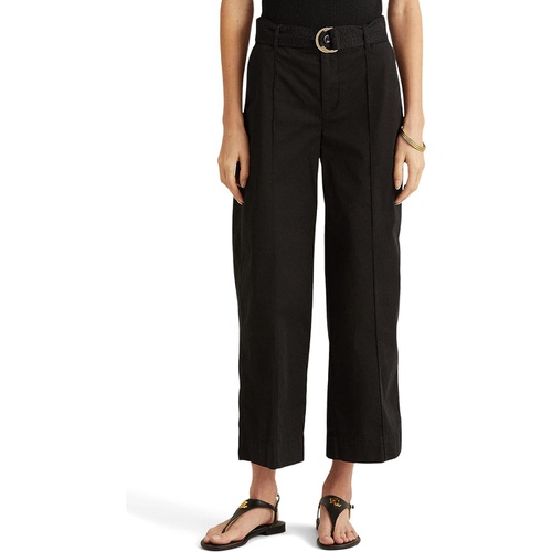 폴로 랄프로렌 LAUREN Ralph Lauren Micro-Sanded Twill Belted Wide-Leg Pants