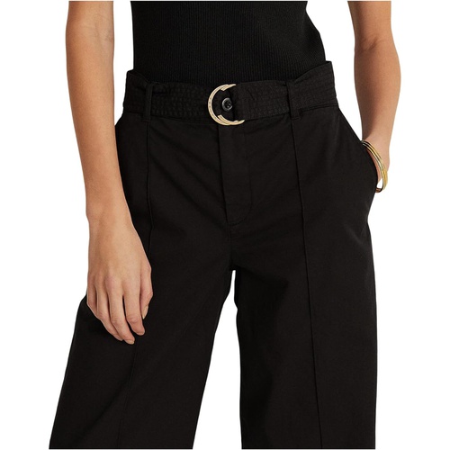 폴로 랄프로렌 LAUREN Ralph Lauren Micro-Sanded Twill Belted Wide-Leg Pants