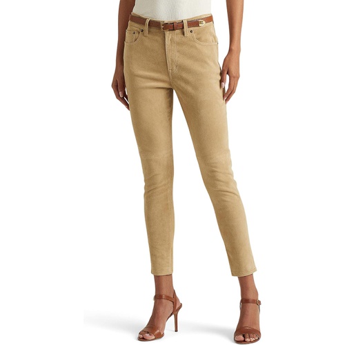 폴로 랄프로렌 LAUREN Ralph Lauren Suede High-Rise Skinny Ankle Pants