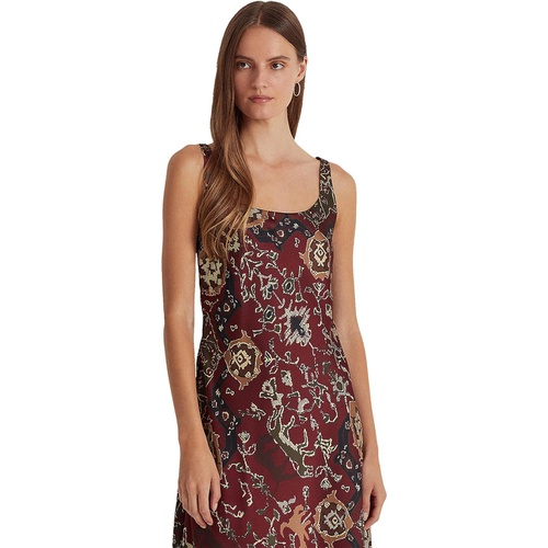 폴로 랄프로렌 LAUREN Ralph Lauren Print Satin Sleeveless Dress