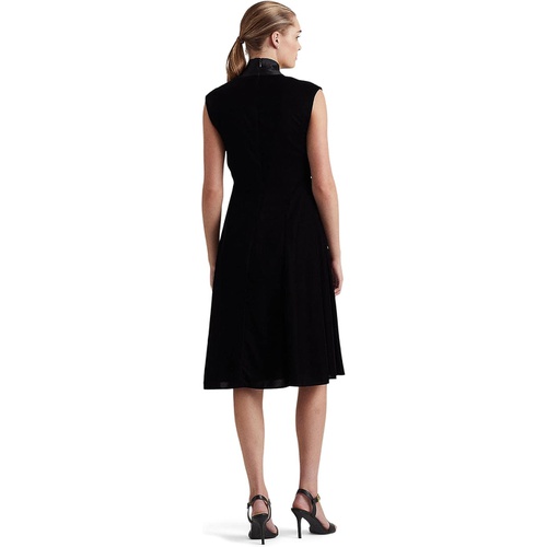 폴로 랄프로렌 LAUREN Ralph Lauren Tie Neck Velvet Drop-Waist Dress