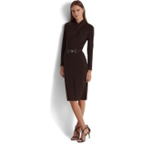 LAUREN Ralph Lauren Belted Mockneck Jersey Dress