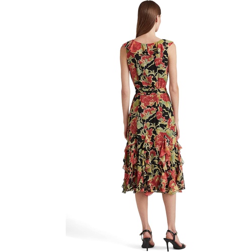 폴로 랄프로렌 LAUREN Ralph Lauren Petite Floral Crinkle Georgette Dress