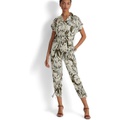 LAUREN Ralph Lauren Petite Palm Leaf?Print Twill Jumpsuit