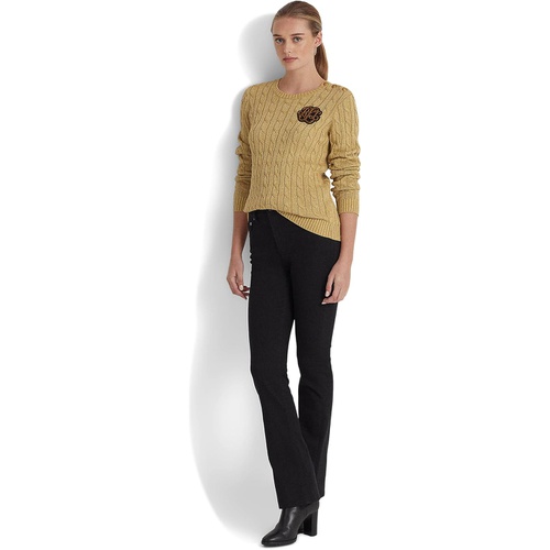 폴로 랄프로렌 LAUREN Ralph Lauren Petite Metallic Button-Trim Cable-Knit Sweater