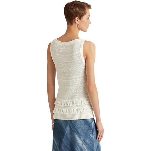 폴로 랄프로렌 LAUREN Ralph Lauren Fringe-Trim Sleeveless Sweater