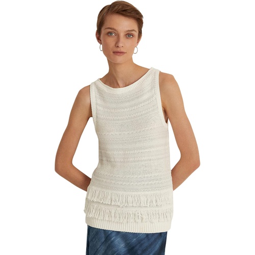 폴로 랄프로렌 LAUREN Ralph Lauren Fringe-Trim Sleeveless Sweater