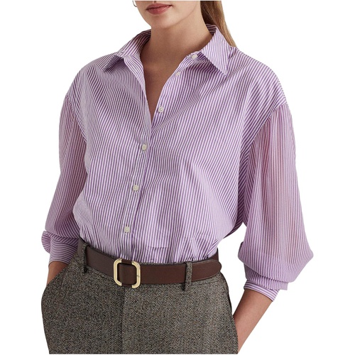 폴로 랄프로렌 LAUREN Ralph Lauren Petite Striped Broadcloth Shirt